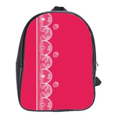 Strawberry Lace White With Pink School Bag (large)