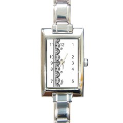 Lace White Dots White With Black Rectangular Italian Charm Watch by strawberrymilk