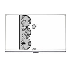 Lace White Dots White With Black Business Card Holder