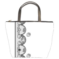 Lace White Dots White With Black Bucket Bag