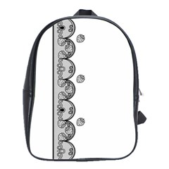 Lace White Dots White With Black School Bag (large)