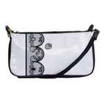 Lace White Dots White With Black Shoulder Clutch Bag Front