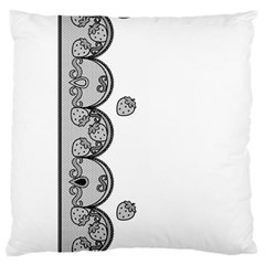 Lace White Dots White With Black Large Cushion Case (two Sides)