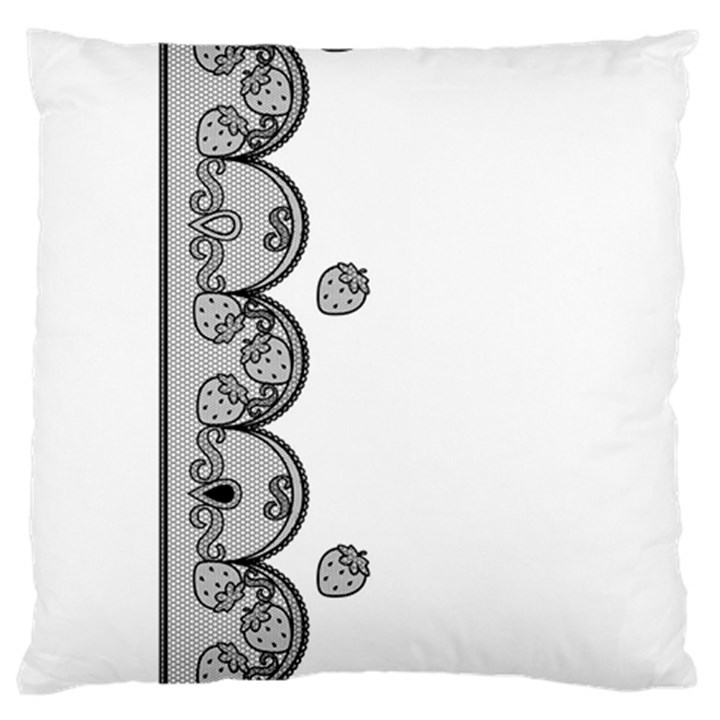 Lace White Dots White With Black Large Cushion Case (Two Sides)