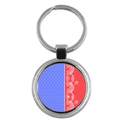 Lace Dots With Rose Purple Key Chain (round)