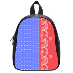 Lace Dots With Rose Purple School Bag (small)