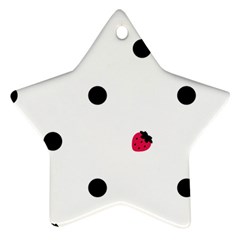 Strawberry Dots Black Ornament (star)