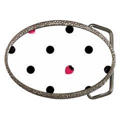 Strawberry Dots Black Belt Buckle