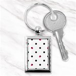 Strawberry Dots Black Key Chain (Rectangle) Front