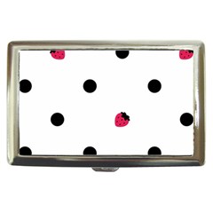 Strawberry Dots Black Cigarette Money Case by strawberrymilk