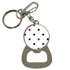 Strawberry Dots Black Bottle Opener Key Chain by strawberrymilk