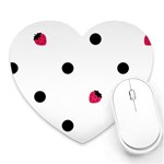 Strawberry Dots Black Mousepad (Heart) Front