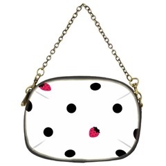 Strawberry Dots Black Chain Purse (two Sides)