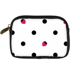 Strawberry Dots Black Digital Camera Leather Case by strawberrymilk