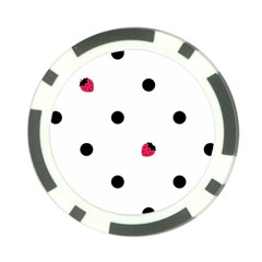 Strawberry Dots Black Poker Chip Card Guard (10 Pack) by strawberrymilk