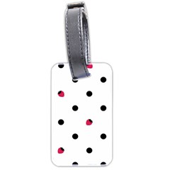 Strawberry Dots Black Luggage Tag (two Sides) by strawberrymilk