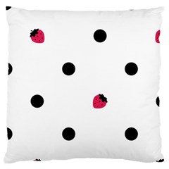 Strawberry Dots Black Large Cushion Case (two Sides) by strawberrymilk