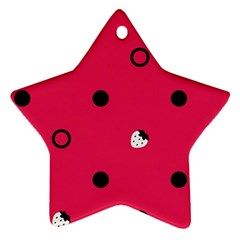 Strawberry Dots Black With Pink Ornament (star)