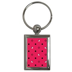 Strawberry Dots Black With Pink Key Chain (rectangle)