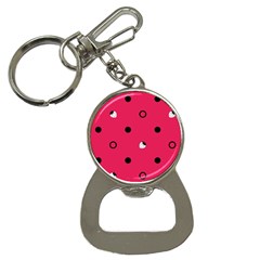 Strawberry Dots Black With Pink Bottle Opener Key Chain