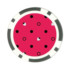 Strawberry Dots Black With Pink Poker Chip Card Guard