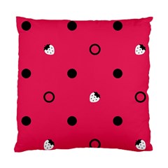 Strawberry Dots Black With Pink Cushion Case (two Sides)