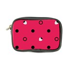 Strawberry Dots Black With Pink Coin Purse Front