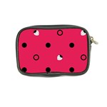 Strawberry Dots Black With Pink Coin Purse Back