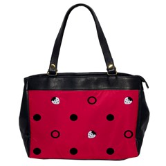 Strawberry Dots Black With Pink Oversize Office Handbag (one Side) by strawberrymilk