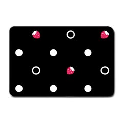 Strawberry Dots White With Black Small Doormat