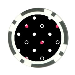 Strawberry Dots White With Black Poker Chip Card Guard