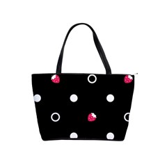 Strawberry Dots White With Black Classic Shoulder Handbag