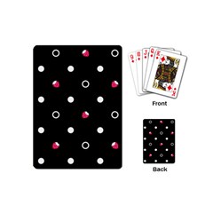 Strawberry Dots White With Black Playing Cards (mini)