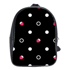 Strawberry Dots White With Black School Bag (xl) by strawberrymilk