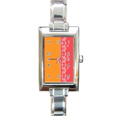 Lace Dots With Rose Gold Rectangular Italian Charm Watch