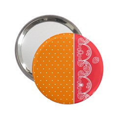 Lace Dots With Rose Gold 2 25  Handbag Mirror