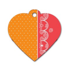 Lace Dots With Rose Gold Dog Tag Heart (two Sides)