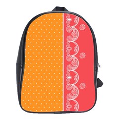 Lace Dots With Rose Gold School Bag (large)