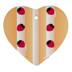 Origin Strawberry Cream Cake Heart Ornament (two Sides)