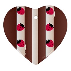 Choco Strawberry Cream Cake Heart Ornament (two Sides) by strawberrymilk