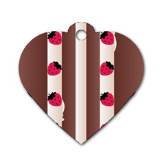 Choco Strawberry Cream Cake Dog Tag Heart (two Sides) by strawberrymilk