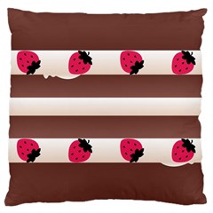 Choco Strawberry Cream Cake Large Cushion Case (one Side)