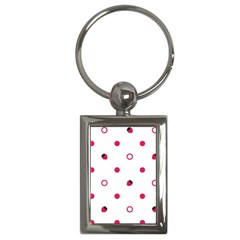 Strawberry Circles Pink Key Chain (rectangle)