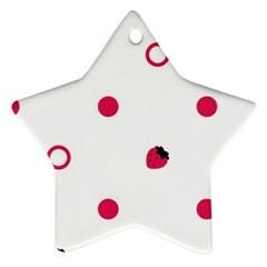 Strawberry Circles Pink Twin-sided Ceramic Ornament (star) by strawberrymilk