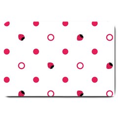 Strawberry Circles Pink Large Door Mat