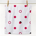 Strawberry Circles Pink Face Towel Front