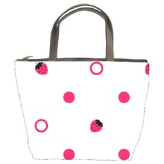 Strawberry Circles Pink Bucket Handbag