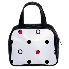 Strawberry Circles Black Twin-sided Satched Handbag