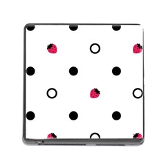 Strawberry Circles Black Card Reader With Storage (square)