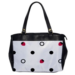 Strawberry Circles Black Single-sided Oversized Handbag